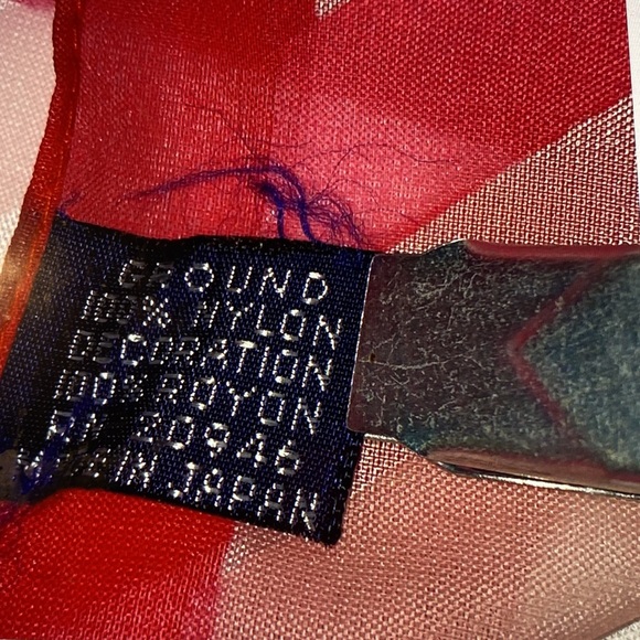 Vintage pink candy, swirls scarf, nylon, sheer - Picture 5 of 5